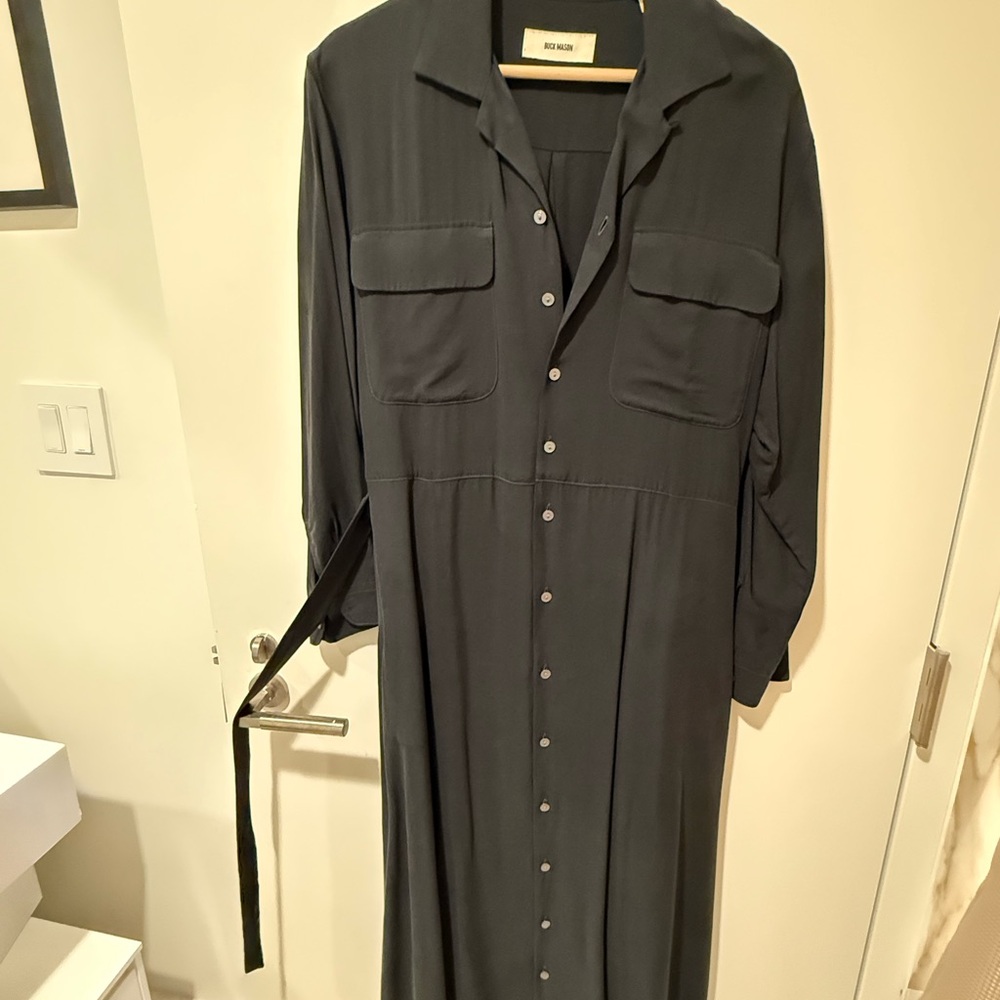 Buck Mason Women's Black Button-Up Dress